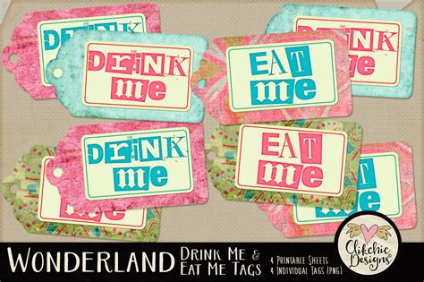 Alice in Wonderland Eat Me & Drink Me Printable Tags By Clikchic ...