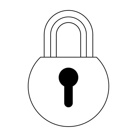 padlock icon cartoon in black and white 3760523 Vector Art at Vecteezy