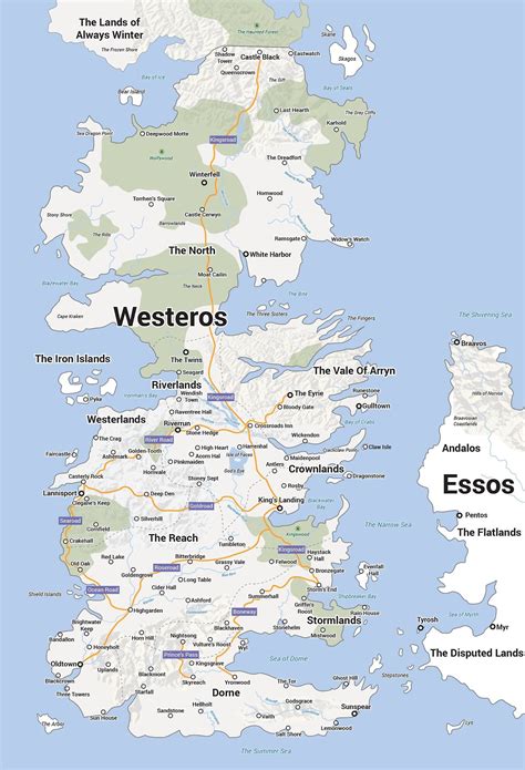 Detailed Westeros Map