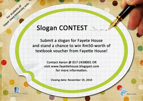 Fayette House Subang Jaya: Slogan Contest: Rules and Regulations!