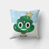 Christmas Tree Poop Emoji Pillow | Zazzle