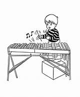 Little Boy Is Playing Xylophone coloring Page  Download Print Or sketch template