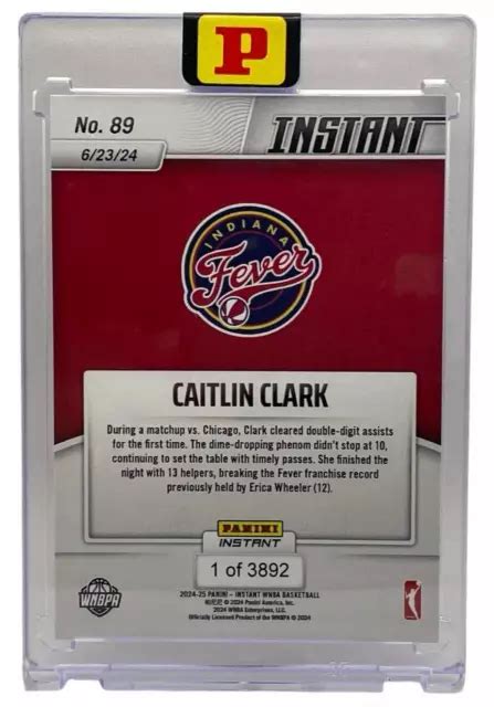 2024 PANINI INSTANT WNBA Caitlin Clark ROOKIE CARD SP Indiana Fever #89 ...