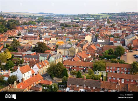 Aerial view of Grantham Lincolnshire Stock Photo - Alamy