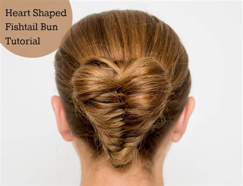 Heart Shaped Fishtail Braid Bun Hair Tutorial Video - Style on Main