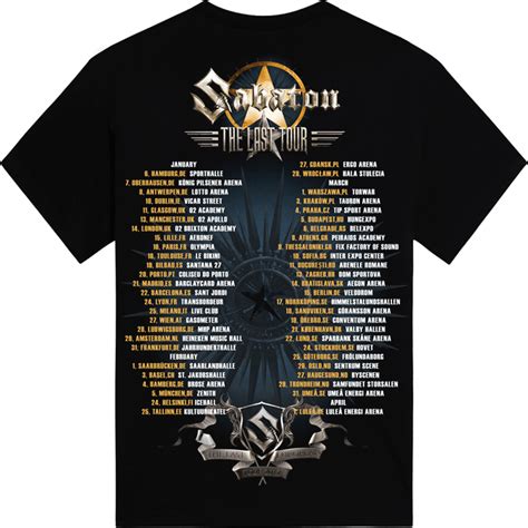 The Last European Tour 2017 T-shirt | Sabaton Official Store