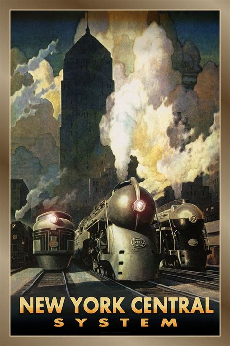 New York Central System Railroad Train Streamliners Poster Art Deco Print 245B | eBay | Train ...