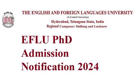 EFLU PhD Admission Notification 2024 | Sakshi Education