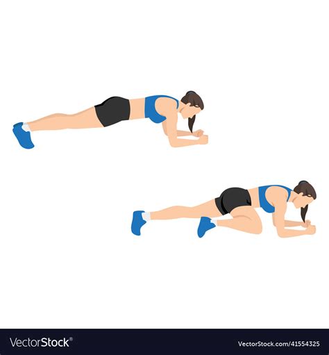 Woman doing spiderman plank exercise flat Vector Image