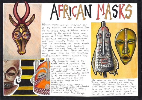 African Masks Research worksheet | African art projects, African art for kids, Africa art