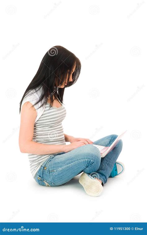 Girl working on laptop stock photo. Image of business - 11951300