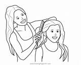 Mother Combing Daughter Hair Coloring Page For Kids  Free Mothers Day sketch template
