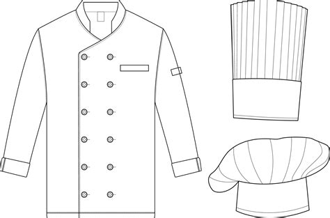 Vector line art chef uniform mockup 19516657 Vector Art at Vecteezy