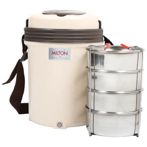 Buy Milton Electron 4 Electric Tiffin Box Off White in Wholesale Price Online | B2B | Retailershakti