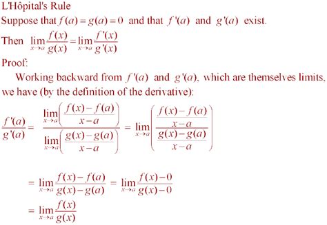 Proof of L'Hopital's Rule