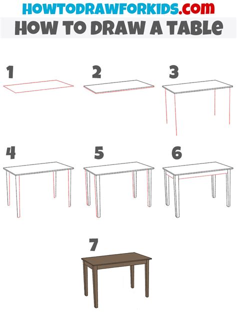 How To Draw Table Pictures Table Step By Step Drawing Lessons | Images and Photos finder