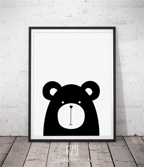 Bear Nursery Art Print Animal Nursery Print di DamaDigitalDesign Bear ...