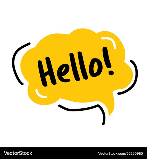 Hello speech bubble hand drawn doodle Royalty Free Vector