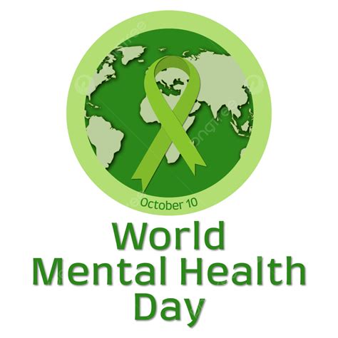 World Mental Health Day October 10 With Green Ribbon, World Mental ...