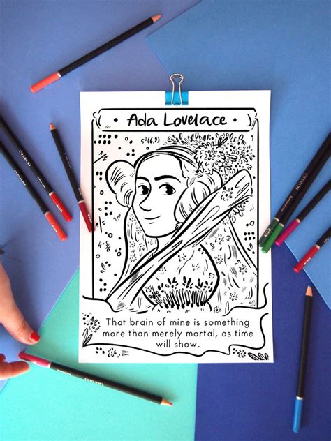 Ada Lovelace coloring page printable drawing | Etsy Ada Lovelace ...