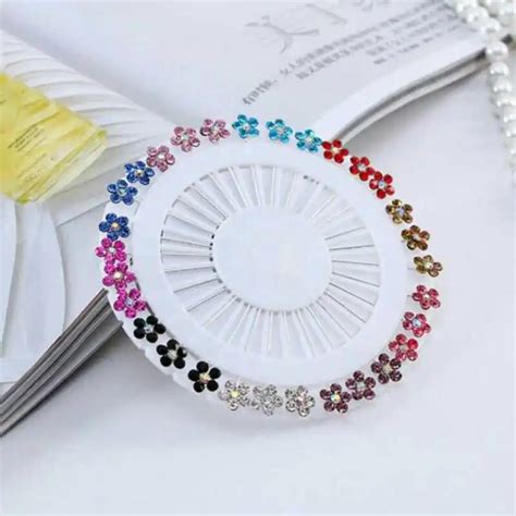 New Hijab Pins Wholesale 30pcs flower ball Crystal Muslim Hijab ...