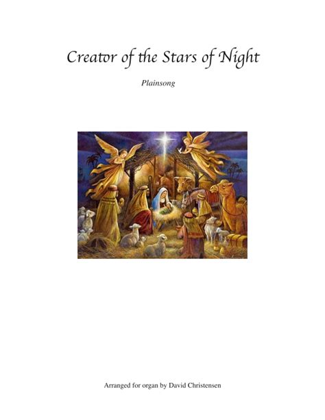 Creator of the Stars of Night (arr. David Christensen) by Plainsong Sheet Music for Organ at ...