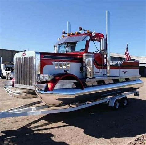 Peterbilt Truck Trades Road For Water, Becomes Pontoon Boat | Carscoops