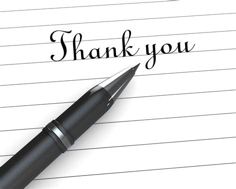 0914 Thank You Note On Paper With Pen Stock Photo | PowerPoint Slide ...