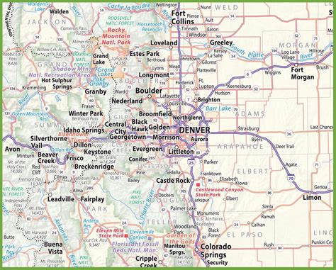 Denver And Surrounding Area Map - Western Europe Map