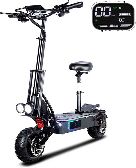 JGH Patineta eléctrica de doble motor de 6000 W y 40 Ah para adultos con asiento G1 60 MPH Fast ...