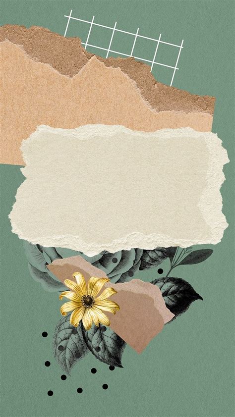 Collage phone wallpaper frame mobile background, printable scrapbook ...