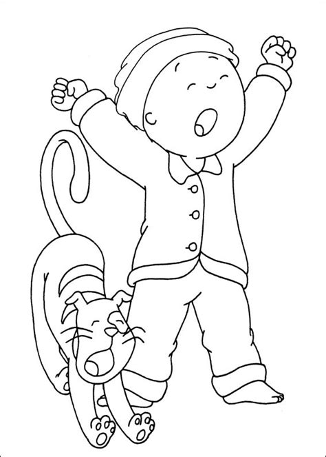 Caillou Playing Tennis Coloring Page - Free Printable Coloring Pages for Kids