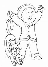 Caillou Playing Tennis Coloring Page  Free Printable Pages sketch template