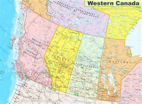 Map of Western Canada - Ontheworldmap.com