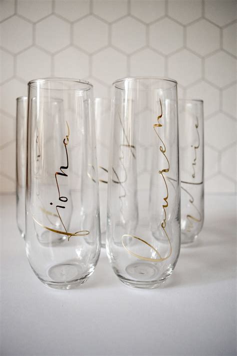 Stemless Champagne Flute Stemless Wine Glass Personalized - Etsy