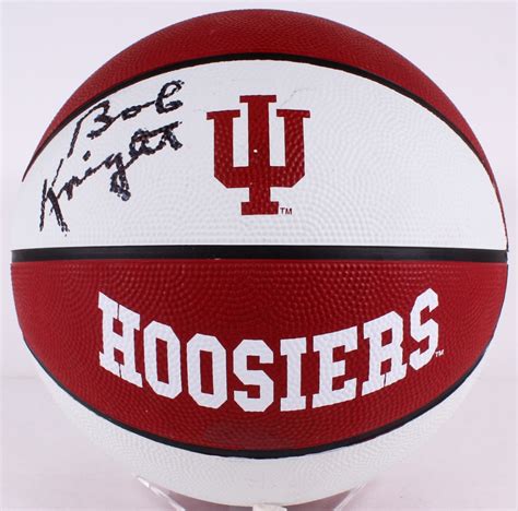 Bobby Knight Signed Indiana Hoosiers Logo Basketball (Schwartz COA ...