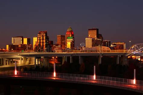 Louisville, Kentucky Skyline at Night Stock Image - Image of sunset ...