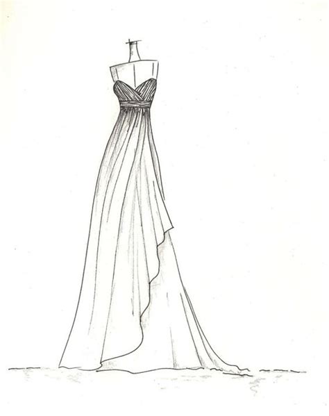 dress sketch of YOUR special dress - a perfect gift | Dress sketches ...