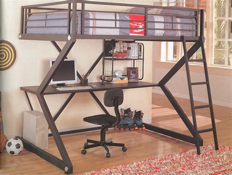 Bedroom Design Decor: Metal Bunk Beds With Desk