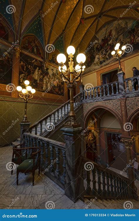 Drachenburg Castle Staircase, Konigswinter, Germany Editorial Stock ...