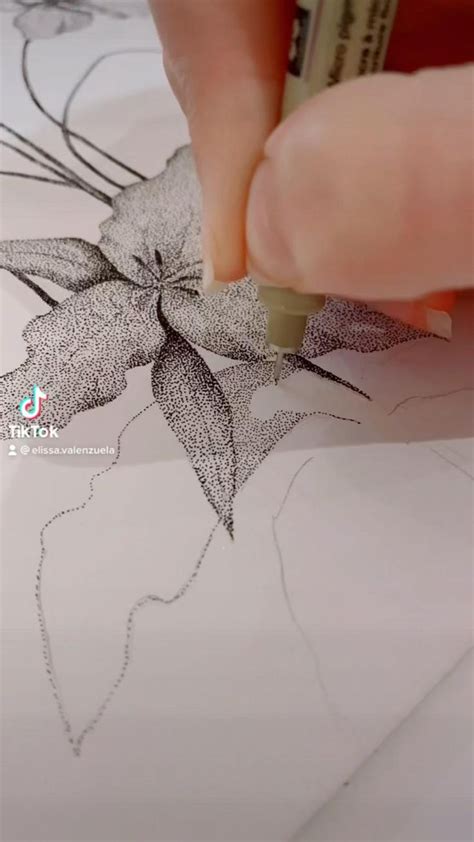 Stippling flower illustration art | Flower drawing, Pattern ...