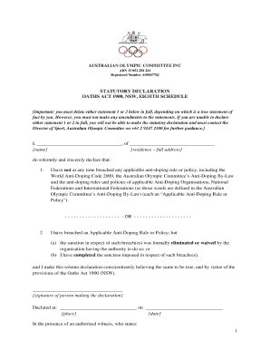 Statutory Declaration Form Nsw Template