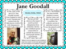 Jane Goodall Mini-Biography with posters, timeline, and more! | Teaching Resources