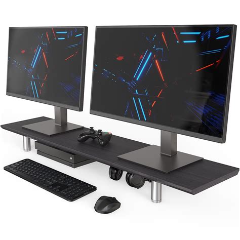 Fenge Dual Monitor Stand Riser, 39.4 Inch Height Adjustable Monitor ...