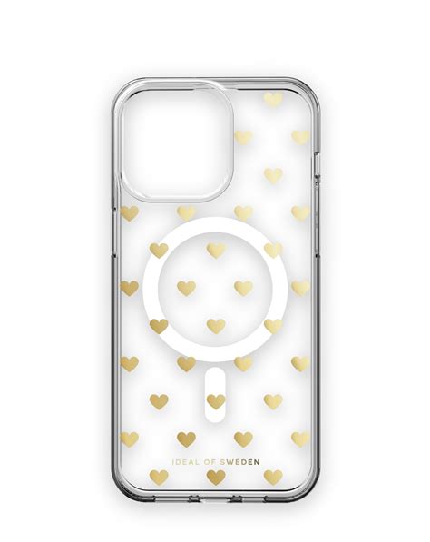 Clear Case MagSafe iPhone 15 Pro Max Golden Hearts | IDEAL OF SWEDEN