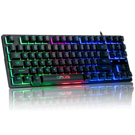 Buy CHONCHOW RGB Compact Gaming Keyboard, USB Wired 87 Keys Gaming ...