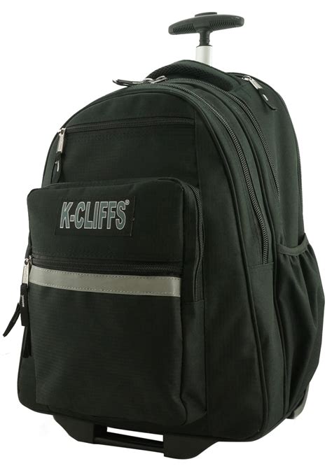 K-Cliffs - K-Cliffs Heavy Duty Rolling Backpack School Backpack with Wheels and Safety ...