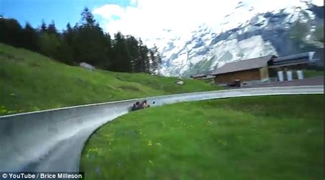 YouTube video shows a 2,460ft-long toboggan run in the Swiss Alps | Daily Mail Online