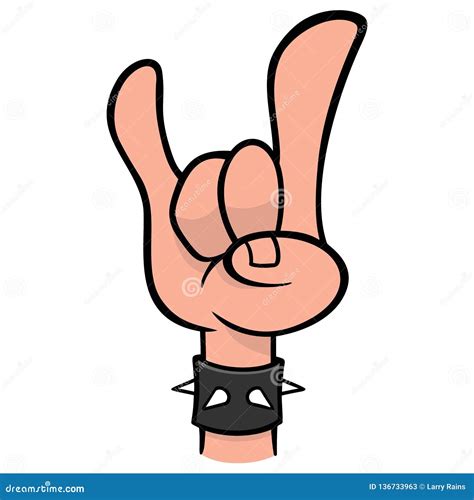 Rock and Roll Hand Sign stock vector. Illustration of vector - 136733963