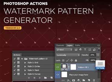 Photoshop Action Watermark Pattern Generator free – GraphicUX